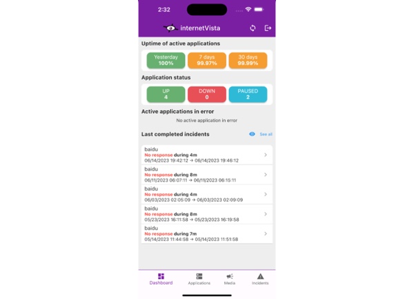 internetvista mobile dashboard